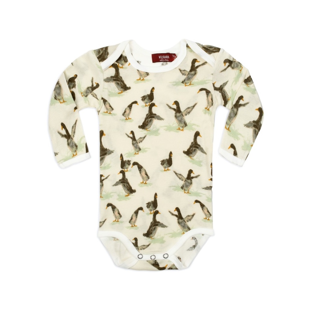 MILKBARN KIDS | Baby Long Sleeve One Piece - Organic Cotton - Duck | Size 6-12M